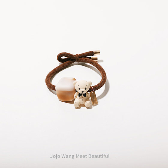 Small Milk Cover Little Bear ~ Huge Elastic Mixed Head Rope Short Hair Tie Hair Rubber Band Korean Net Red Head Rope Versatile Small Milk Cover Little Bear ~ Huge Elastic Mixed Head Rope Short Hair Tie Hair Rubber Band Korean Net Red Head Rope Versatile
