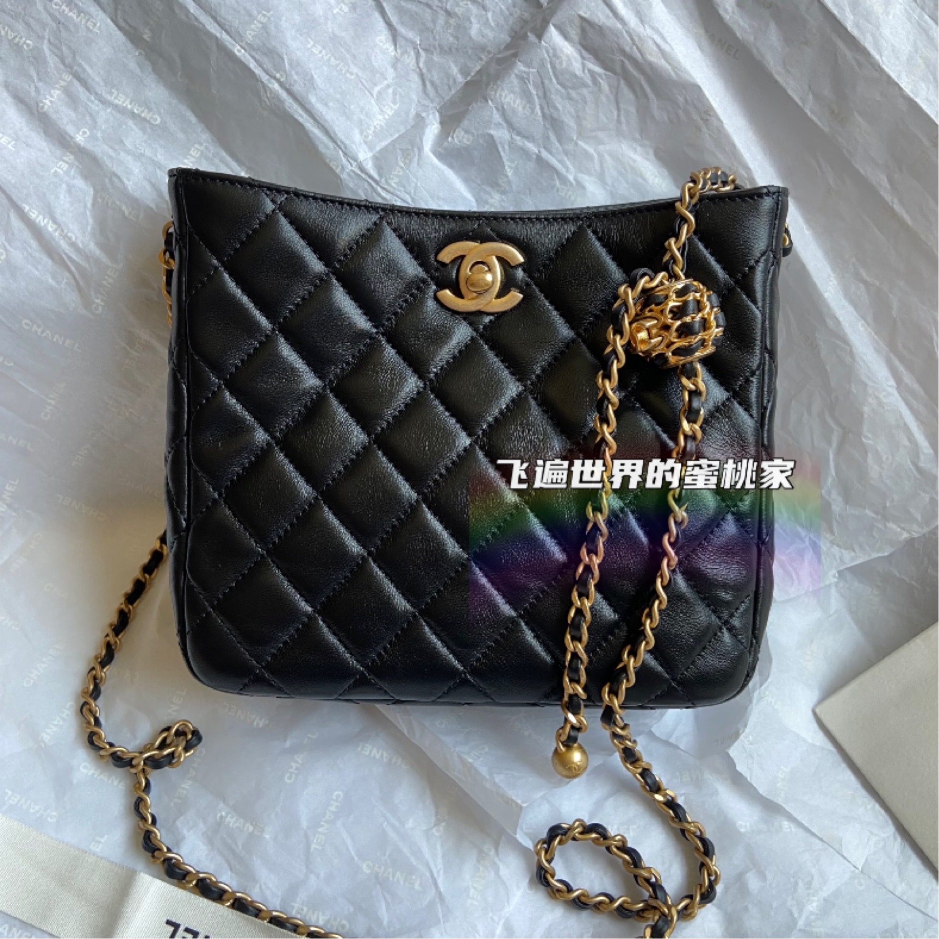 現貨香奈兒Chanel 22s 新款復古荔枝皮字母鏈條腋下包hobo單肩包- Taobao