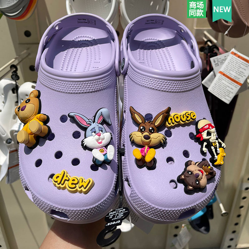 Drew House x Crocs Justin Bieber贾斯汀比伯联名款洞洞鞋花鞋扣