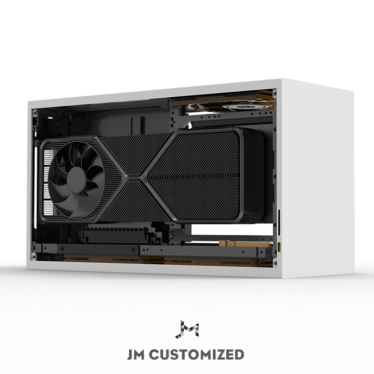 PCケース(自作PC用) JM Customized D+ v2.0 - Package A White JM D+ V2.0, the 9L SFF with single slots GPU and 92mm CPU
