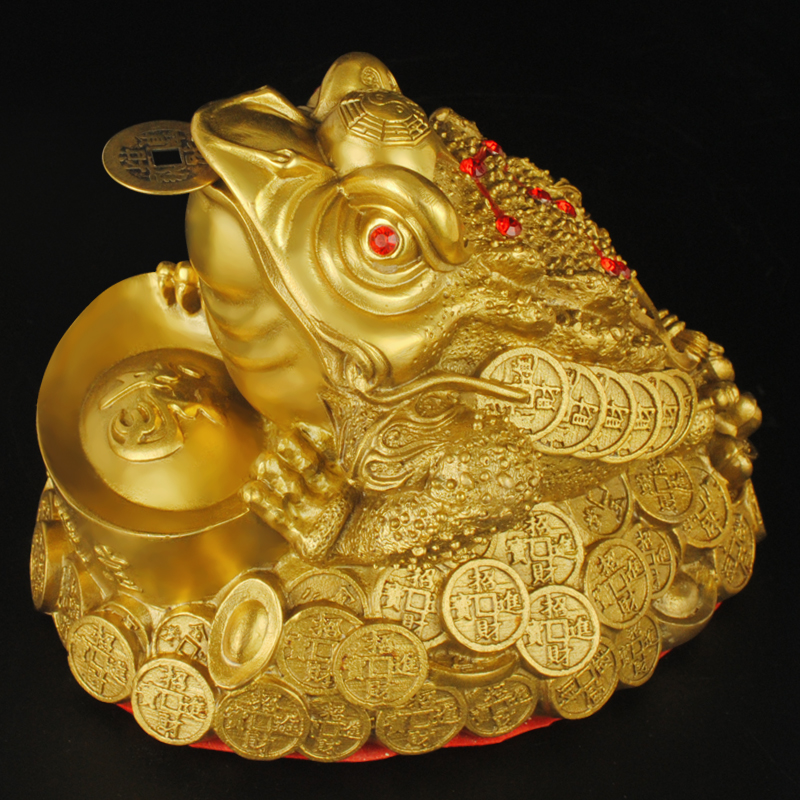 純銅母子金蟾の置物 装飾品 現代工芸品 美術品 置物-