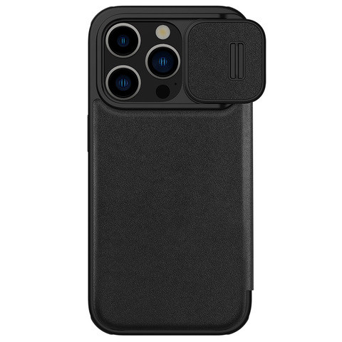 Nillkin Qin Pro Leather High End Premium – High Quality Magnetic Camera Lens Protection 15, 15 Plus, 15 Pro, 15 Pro Max