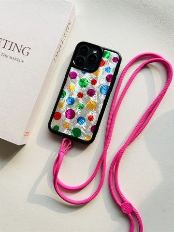 Ssself Polkadots Pearl Painted Art Illustration For Girls 15, 14, 13, 12 iPhone Case