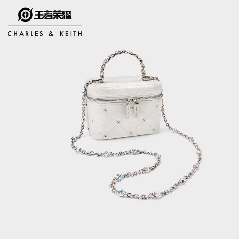 CHARLES&KEITH23秋冬新款CK2-80781893-2复古拼色链条斜挎小包女-Taobao