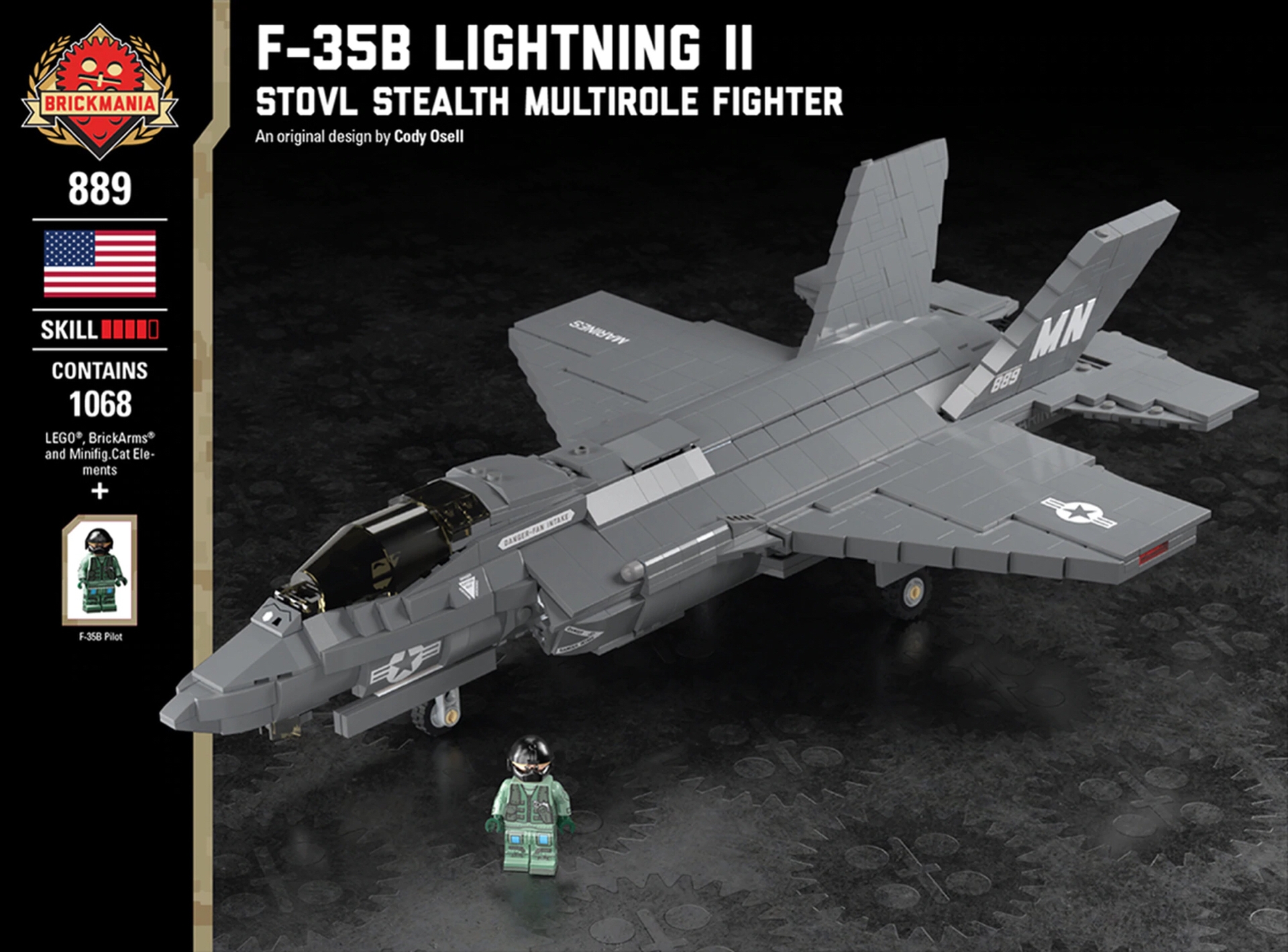 BRICKMANIA美国空军F14雄猫战斗机军事益智拼装积木模型玩具礼物-Taobao