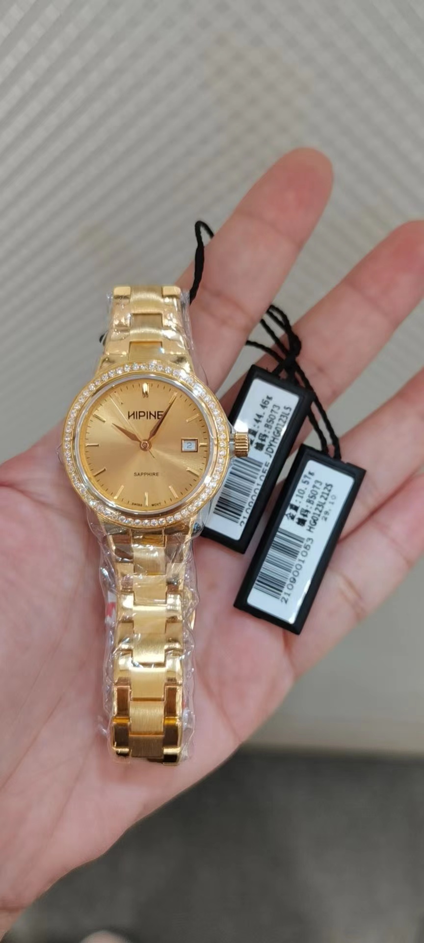 西普尼純金正品足金手錶進口石英機芯防水手錶黃金手錶- Taobao