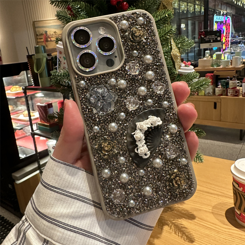 Rhinestone Diamond Bling Flowers Luxury Girls 15, 14, 13, 12 iPhone Case