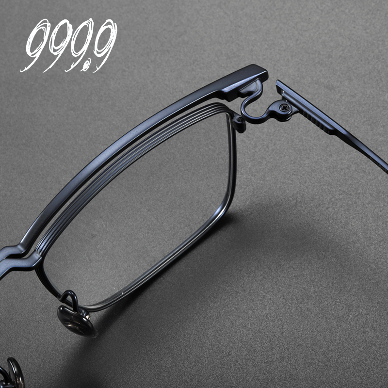 999.9FOUR NINES眼鏡架男純鈦日本手工全框可配近視眼鏡女S-646T - Taobao