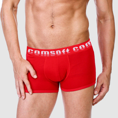 Трусы 3条盒装 包邮匡舒 纯色莫代尔男士内裤中腰宽边平角裤青年加大码 Comsoft