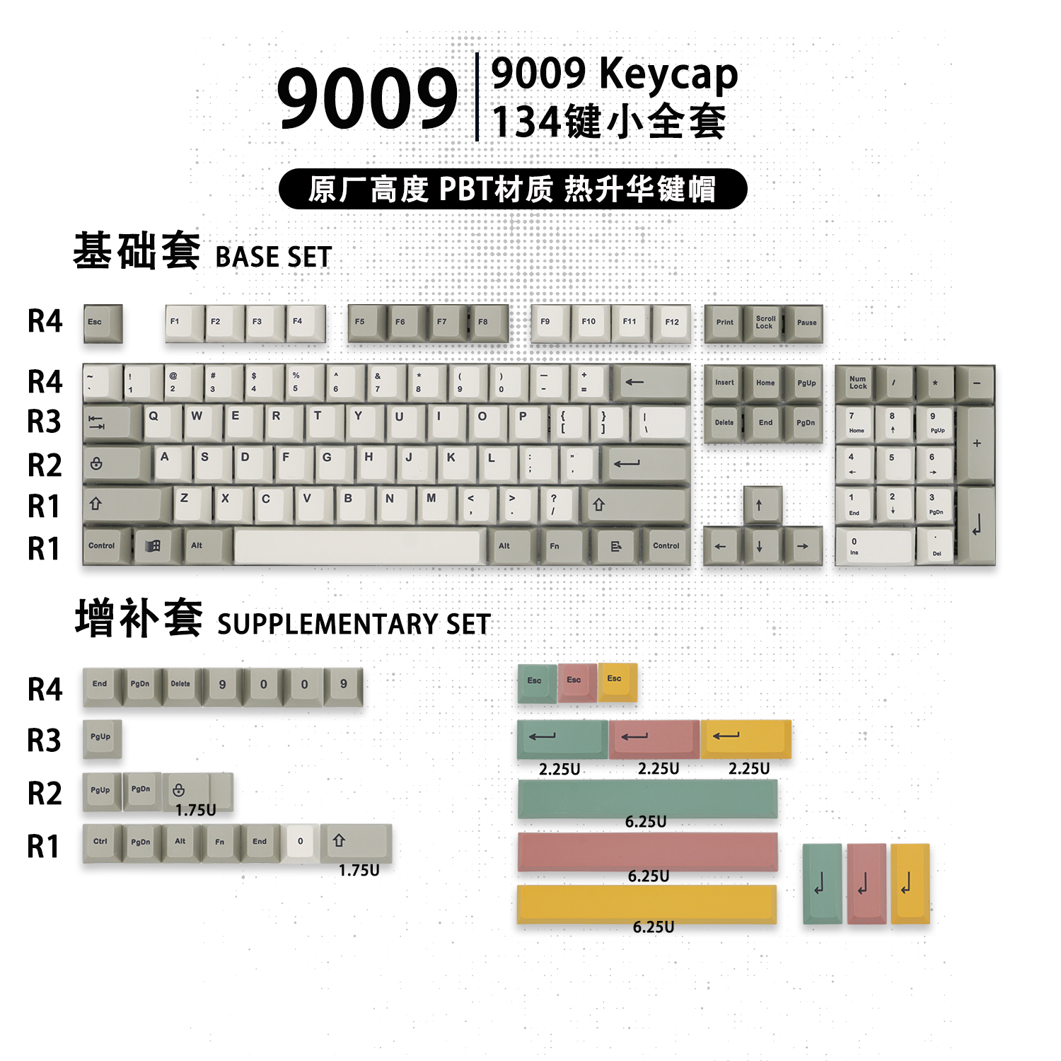 爱菲Modern Dolch Light摩登豆光豆二色成型键帽192樱桃原厂高度