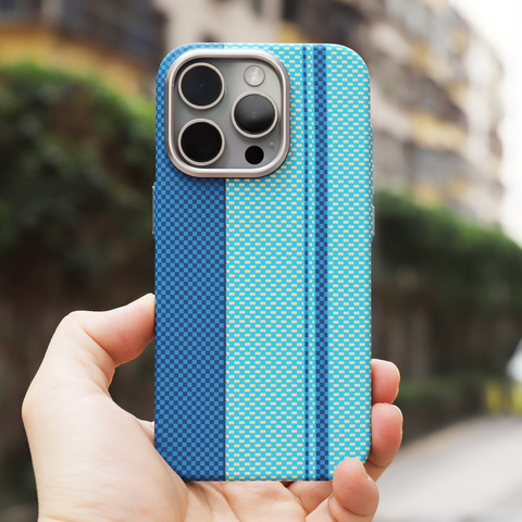 Alpine Mountain Carbon Fiber Pattern MagSafe Matte Slim Fit 15, 14, 13, 12 Phone Case