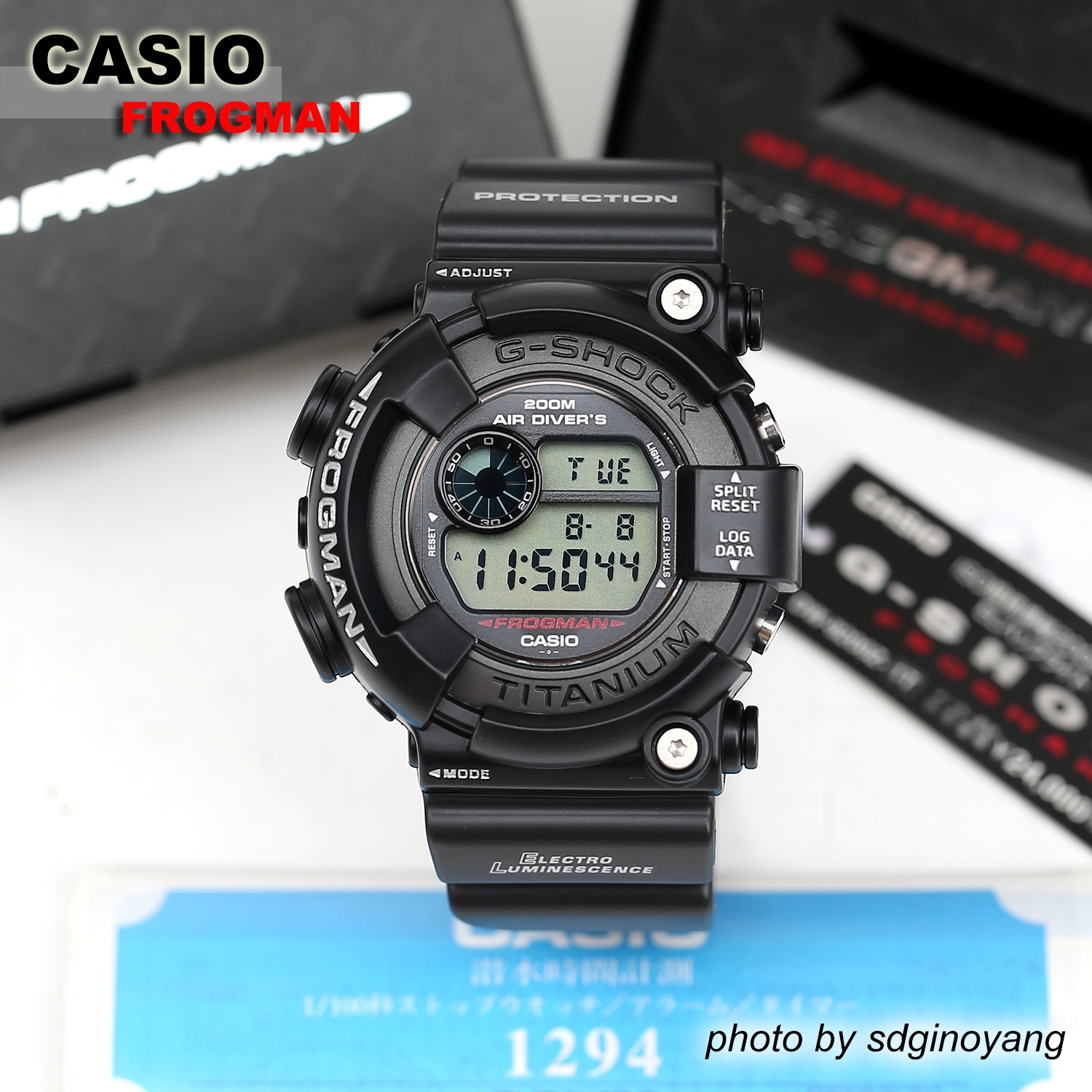 全新现货卡西欧G-SHOCK FROGMAN DW-8200-1A原年初版二代蛙