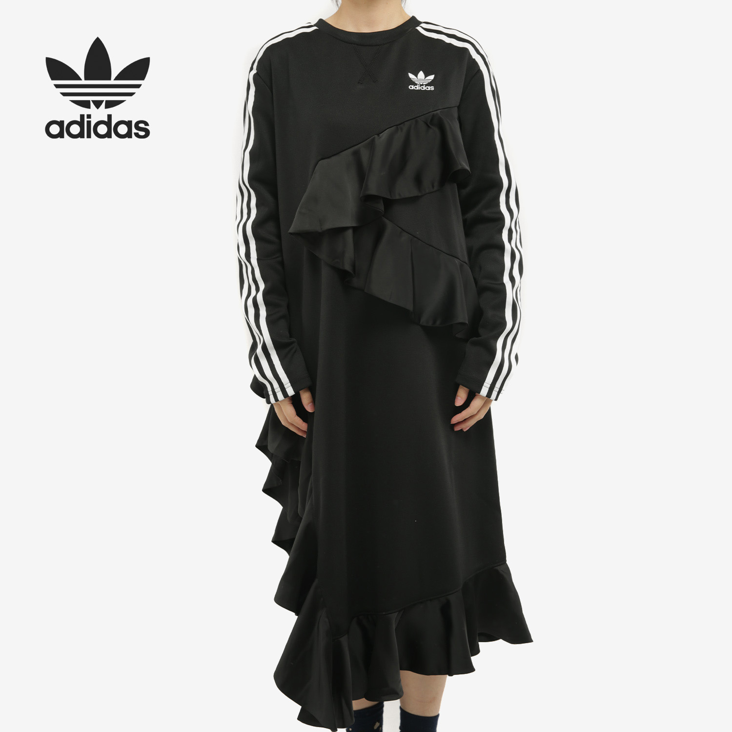 adidas J KOO trefoil ruffle dress ワンピース duraflex.com.br