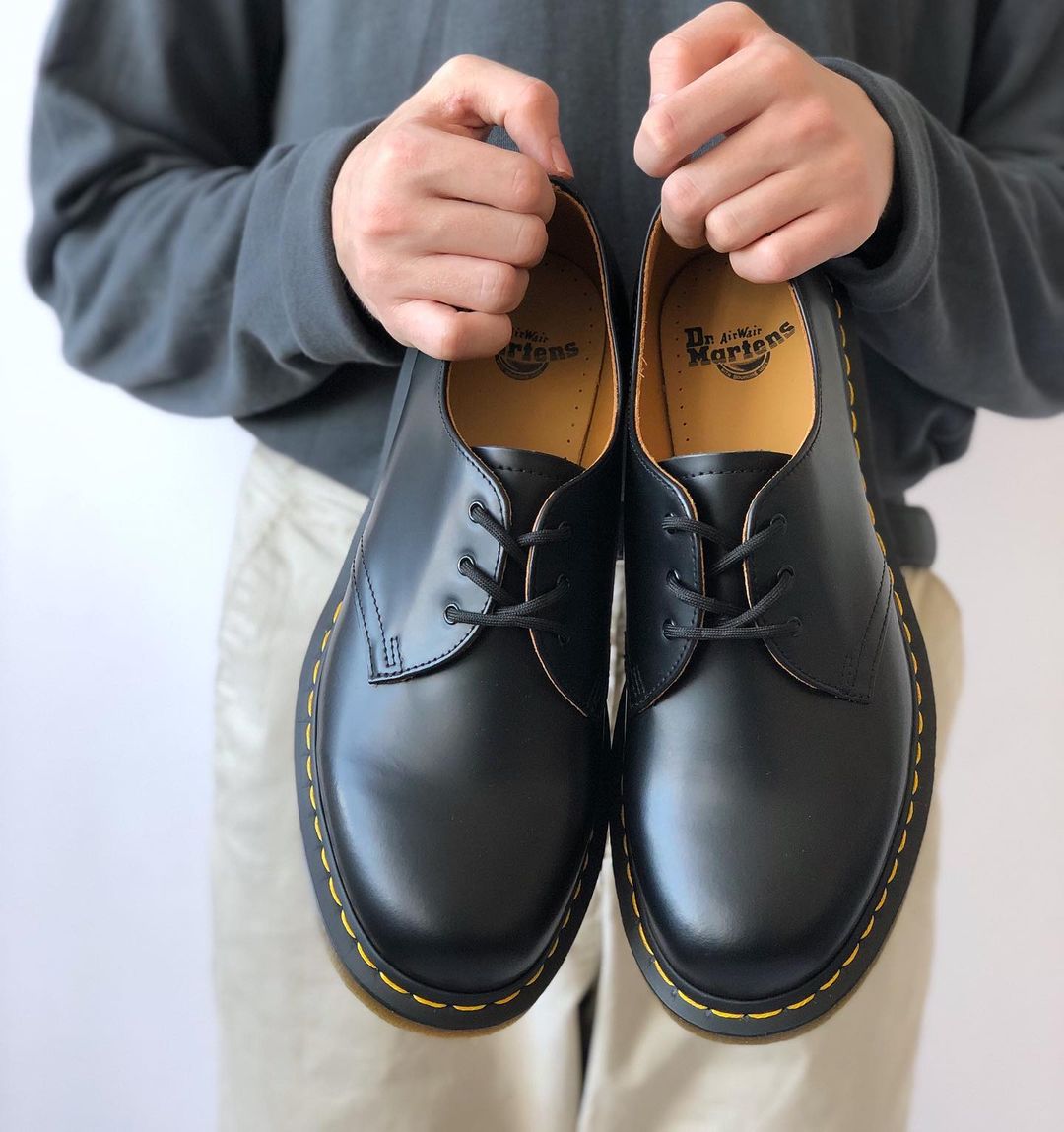 英產(36-43)Dr.martens 1461 3孔低幫黑色馬丁單鞋男女12877001