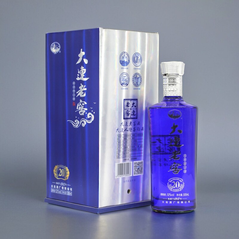 大连特产大连酒厂辽海牌大连老窖青花瓷52度浓香型纯粮酿制500ml评价