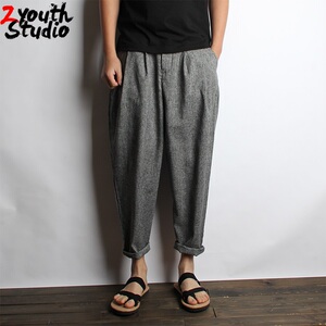 日系复古街头哈伦九分裤