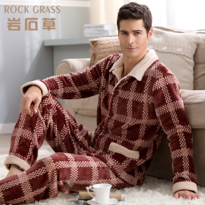 加厚法兰绒家居服套装