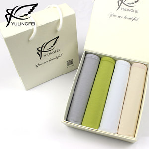 纯棉舒适透气纯色三角裤4条礼盒装