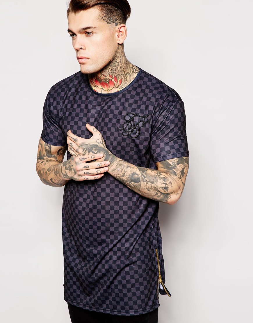 Футболка мужская Siksilk 645660 Longline LOGO 04.28