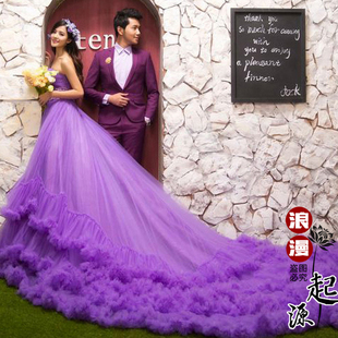 紫色主题婚纱