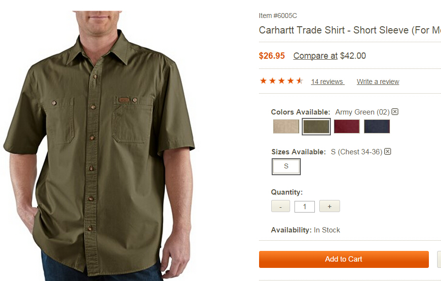 Рубашка мужская Carhartt Trade