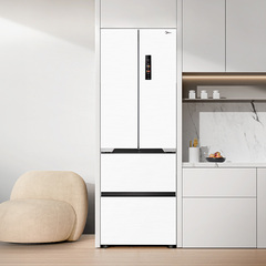 美的M60cm超薄421法式双开门零嵌入式白色电冰箱家用小型风冷无霜价格比较