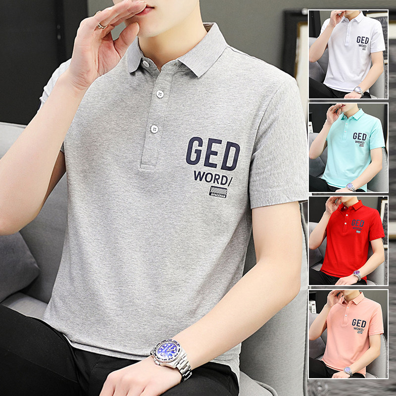 夏季新款透气纯棉翻领短袖T恤男士半袖Polo衫韩版休闲青年衣体恤