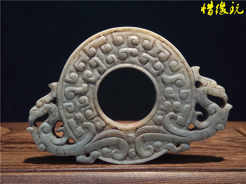 中国古代の玉器 青白玉蝉 美品 A-3-