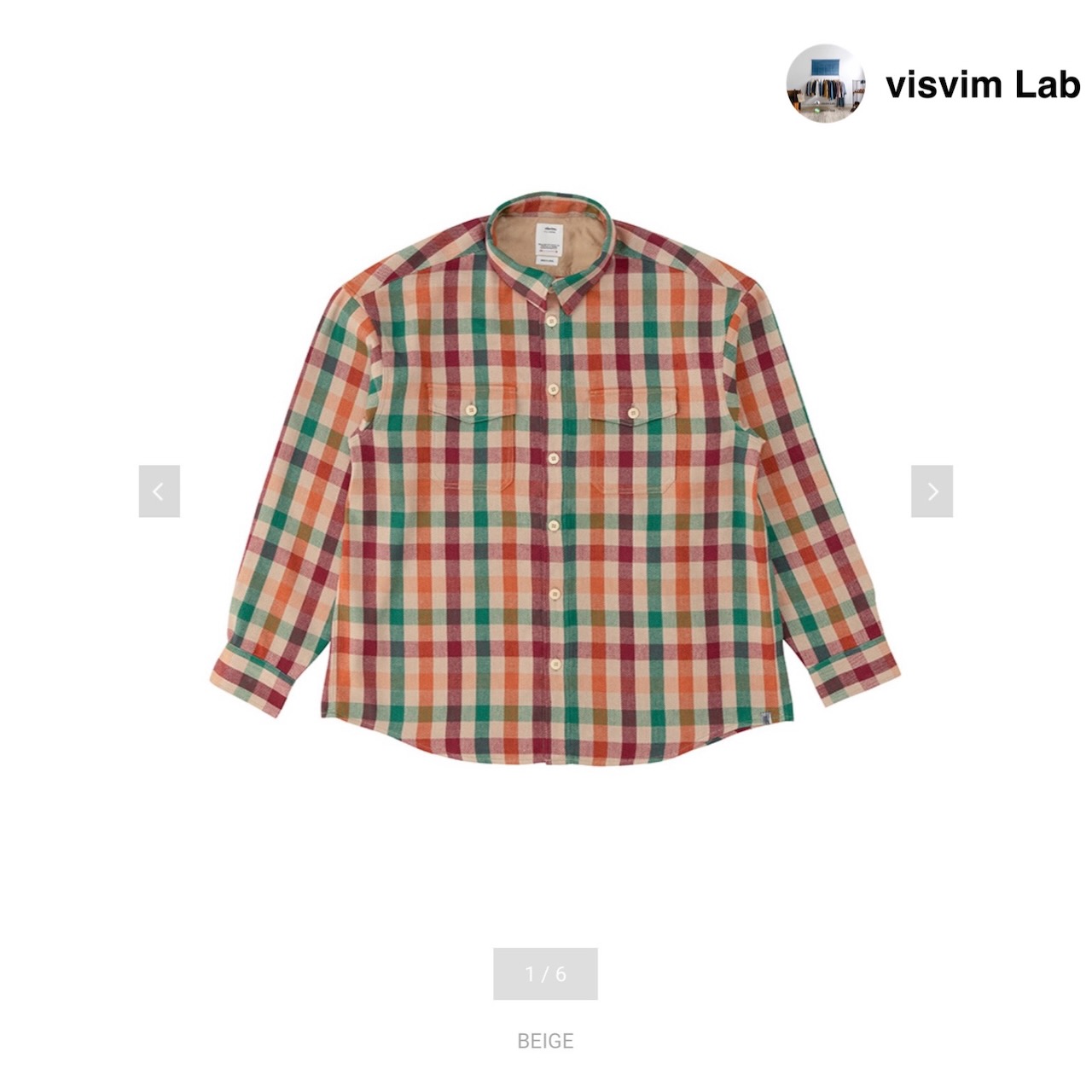 Visvim LUMBER KHADI CHECK L S DMGD NY シャツ | red-village.com