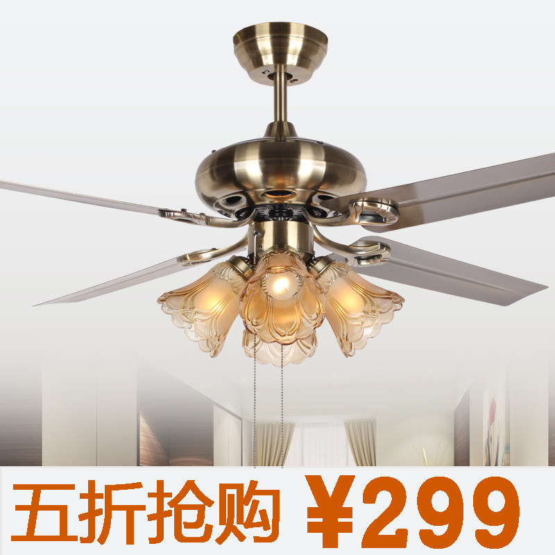 Потолочный вентилятор 名家汇吊扇灯古典简约风扇灯fz1325d欧式仿古灯吊扇客厅灯电扇灯 Minkave