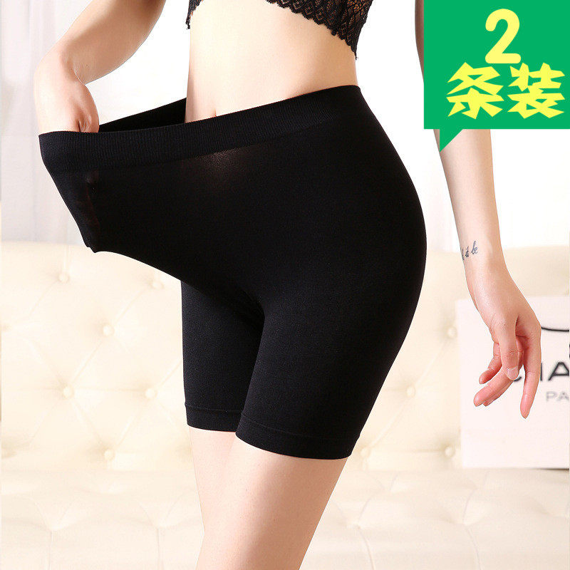 五分打底裤女夏薄款外穿大码弹力纯棉蕾丝花边防走光中长款安全裤