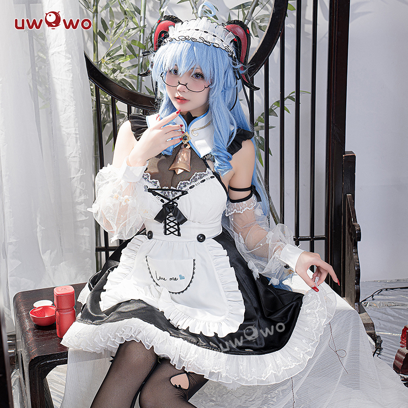 数量は多 Uwowo 原神 甘雨 メイド服 衣装 コスプレ ウィッグ追加可