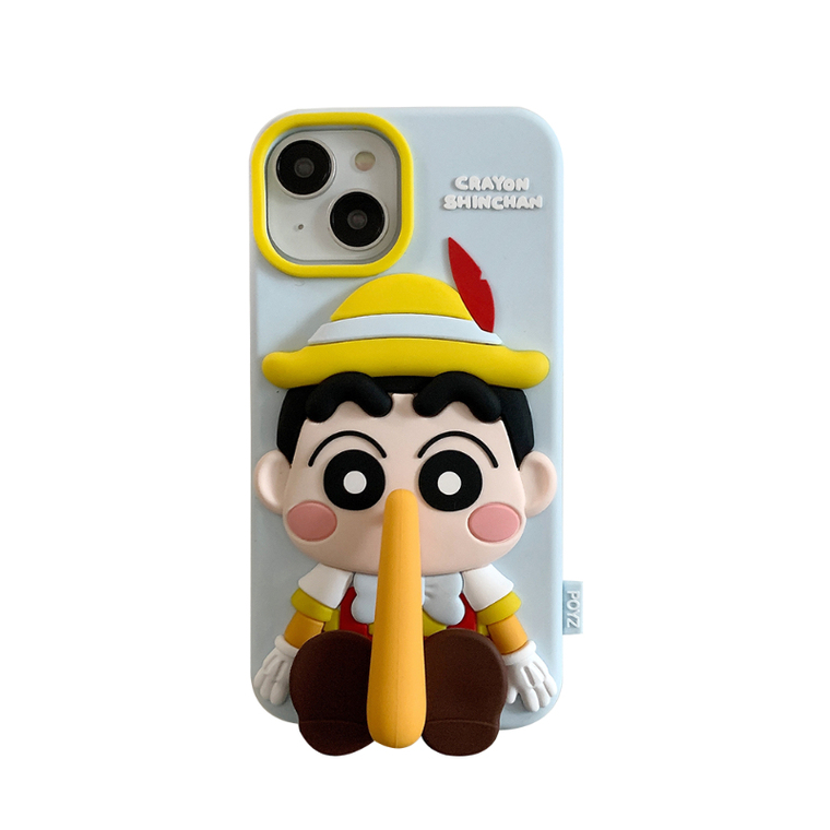 Pinochio Funny Unique Funny 3D Cartoon Creative Soft Cute Girls 15, 14, 13, 12, 11 iPhone Case