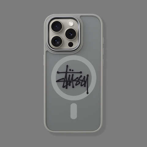 Gray — STUSSY New Magnetic MagSafe Matte Anti Slip 1iPhone 15, 14, 13, 12 iPhone Case