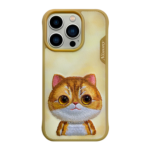 Nimmy Embroidered New Cute Pug Dog, Panda, Cat, Mouse Plush High End Premium 15, 15 Plus, 15 Pro, 15 Pro Max iPhone Case