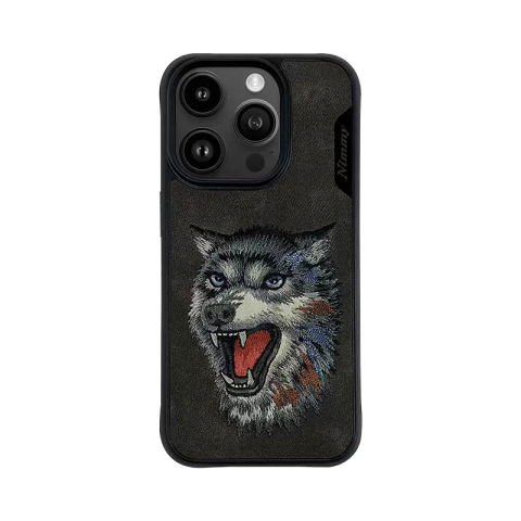 Nimmy New Embroidered Lion, Gorilla, Leopard, Wolf High End Premium 15, 15 Plus, 15 Pro, 15 Pro Max iPhone Case