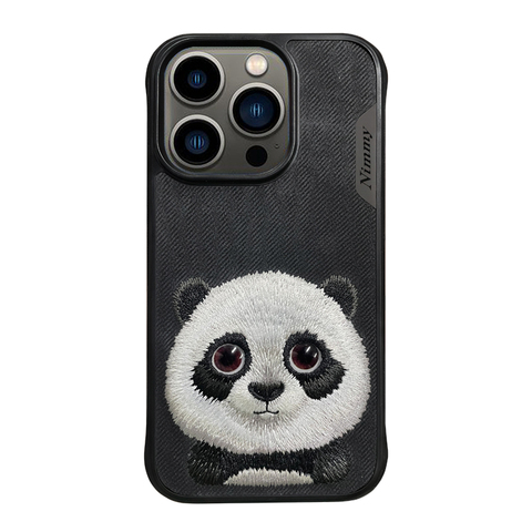 Nimmy Embroidered New Cute Pug Dog, Panda, Cat, Mouse Plush High End Premium 15, 15 Plus, 15 Pro, 15 Pro Max iPhone Case