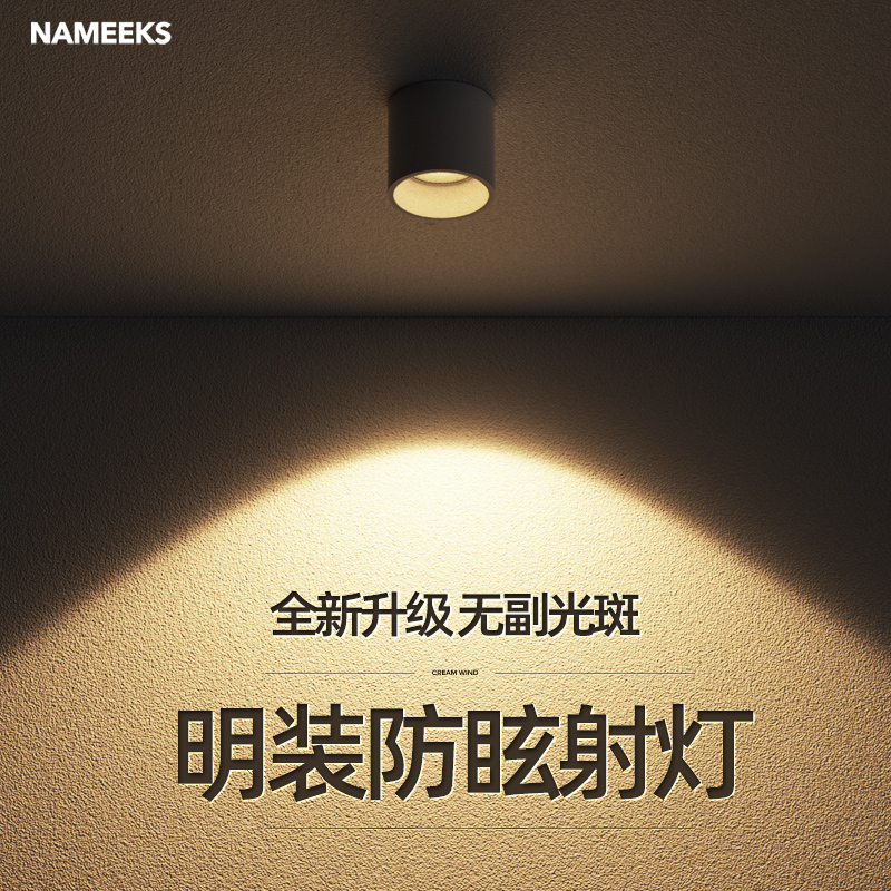 明装筒灯圆形极简灯led吸顶式轻奢客厅卧室走廊过道灯无主灯照明- Taobao