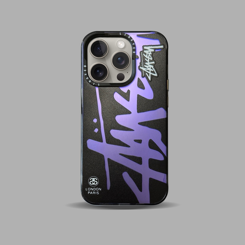 Black — STUSSY 8 Ball New Electroplated 15, 14, 13, 12 iPhone Case