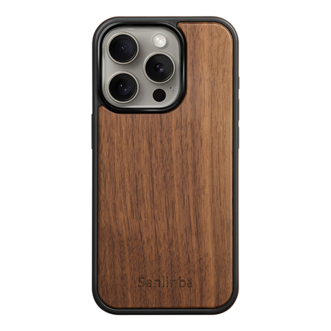 Brown — Sanlinba Natural Wood High End Premium 15, 14, 13 iPhone Case