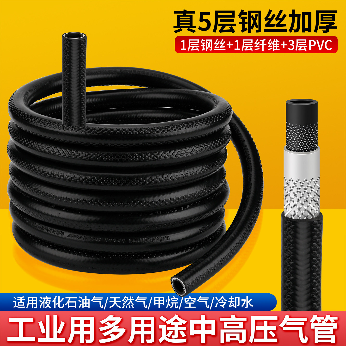 防爆工业用多用途钢丝软管适用液化石油气天然气空气冷却水甲烷评价- 淘宝网