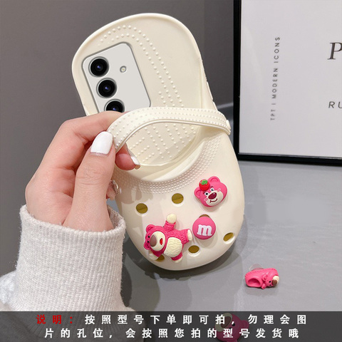 Croc With Jibbitz Girls Funny Cartoon 3D Silicone TPU S24, S24 Plus, S24 Ultra, S23, S23 Plus, S23 Ultra Samsung Phone Case