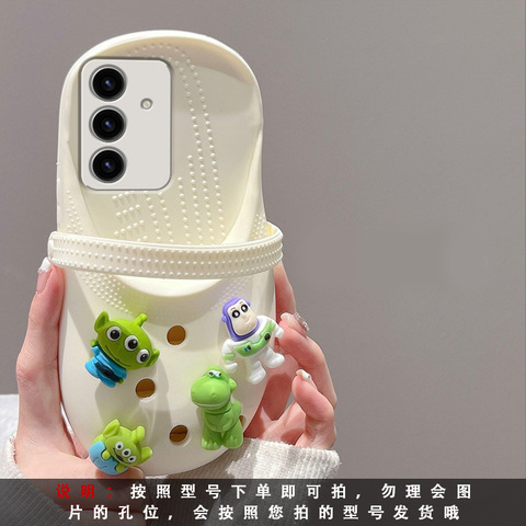 Croc With Jibbitz Girls Funny Cartoon 3D Silicone TPU S24, S24 Plus, S24 Ultra, S23, S23 Plus, S23 Ultra Samsung Phone Case