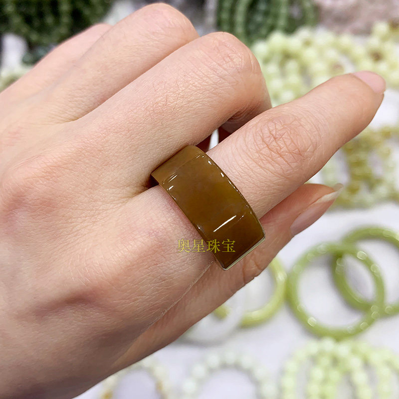 新疆和田玉戒圈墨玉貔貅兽面玉石戒指男女尾戒圈个性复古玉器百搭评价