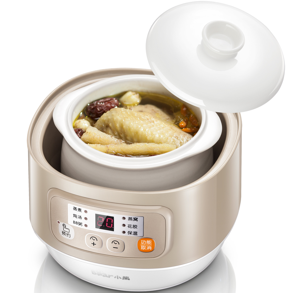 Bear electric slow cooker Baby bear porridge pot baby supplementary food pot bb soup bird's nest electric stew pot water-proof stew household electric stew pot ceramic