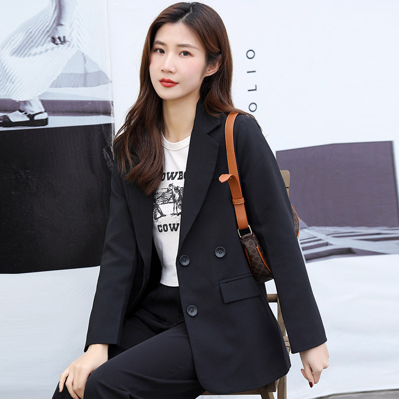 西装外套女短款小个子简约宽松上衣复古英伦风休闲春秋季西服上衣