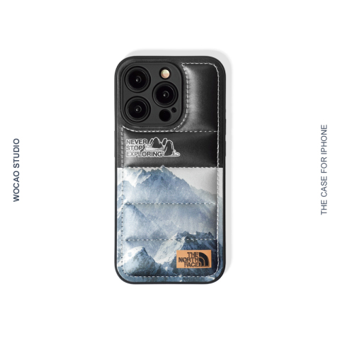 Never Stop Exploring The North Face Puffy Puffer Down Jacket 15, 14, 13, 12, 11 iPhone Case