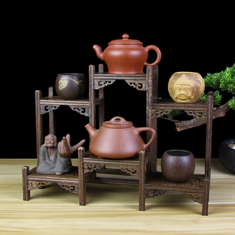 鶏翅木博古架中国式小多寶閣茶道具棚実木置物置物架展示架骨董品架2