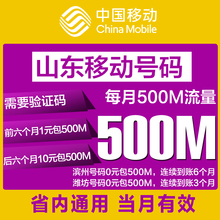 移动1元500m流量