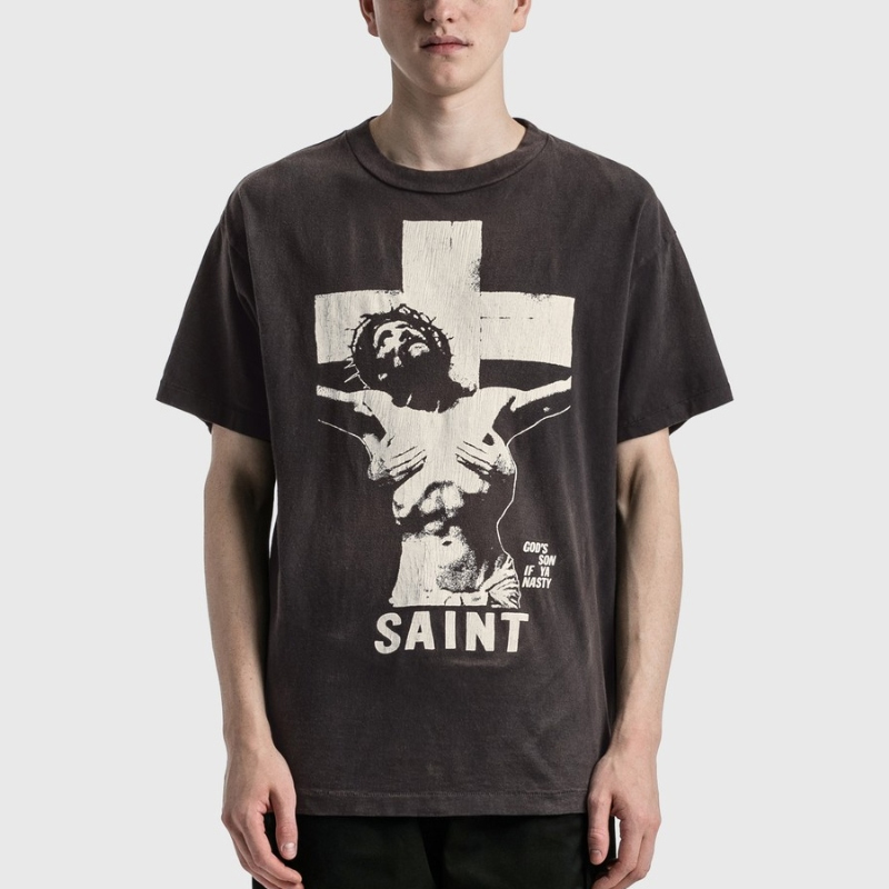 SAINT MICHAEL SS TEE LttS サイズL ブラック sandiegokidsdentist.com